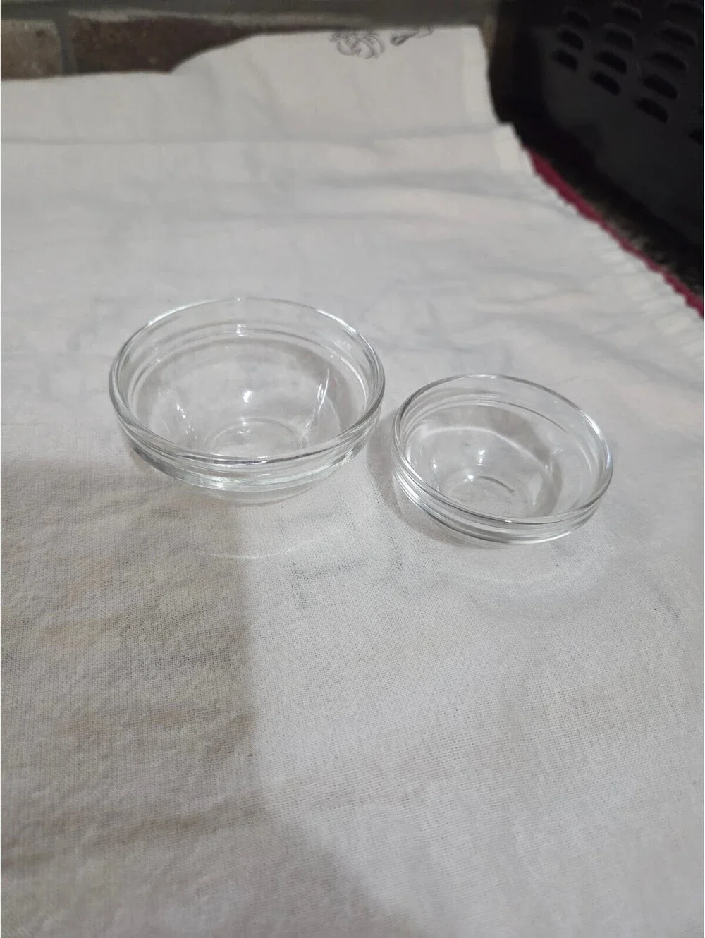 Clear tempered glass stackable prep and ingredient bowls
